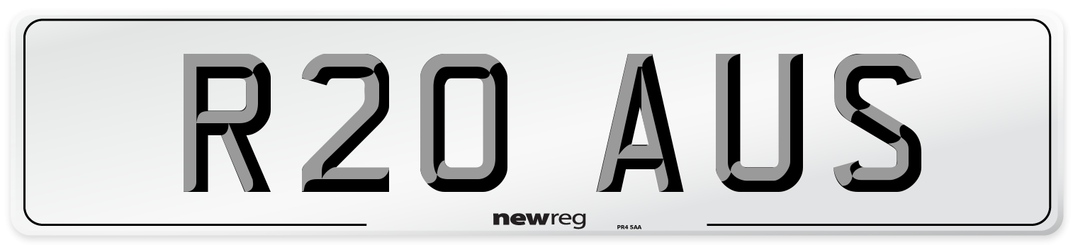 R20 AUS Number Plate from New Reg
